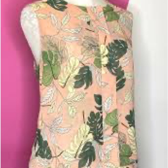 Cabi Top Blouse Tropical Monstera Leaf Sleeveless Women’s Sz Medium - Picture 7 of 12